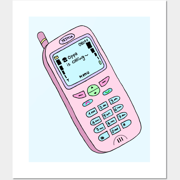 "Oppa is calling~" - Cute phone. Wall Art by Duckieshop